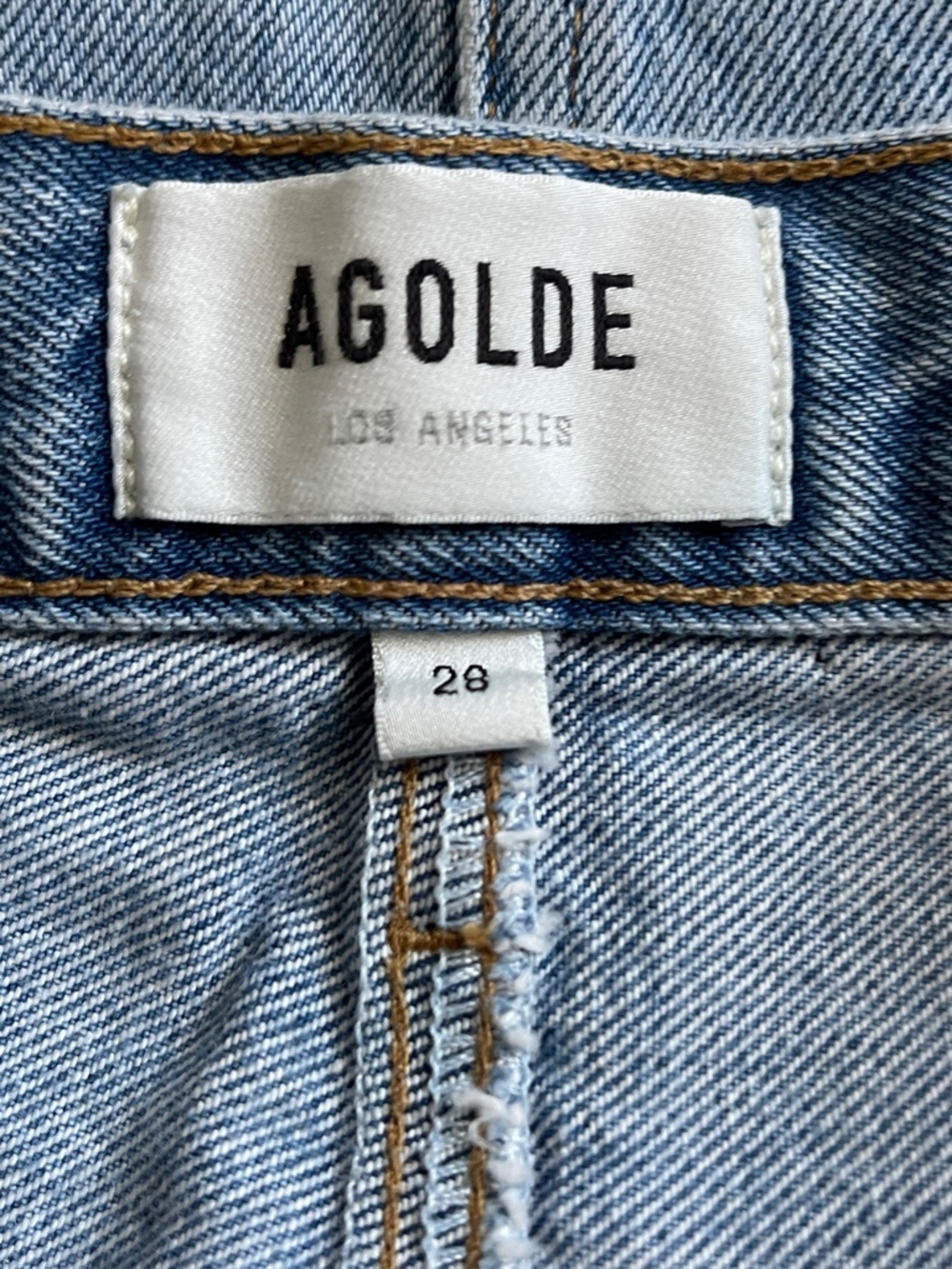 AGOLDE Liv Mini Skirt Light Wash Denim Size 28 - Picture 6 of 7